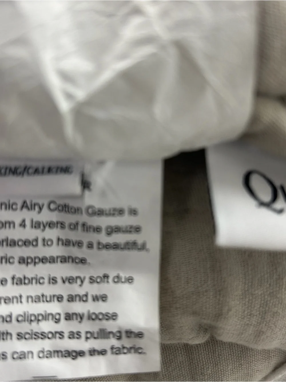 NWT QUINCE Organic Airy Gauze Dream Quilt King/Cal King Fog Grey 8030